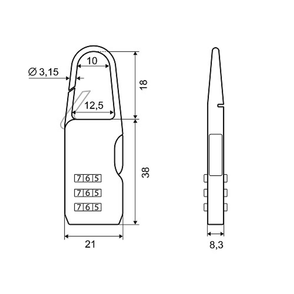 Замок навесной PALLADIUM 204V-20