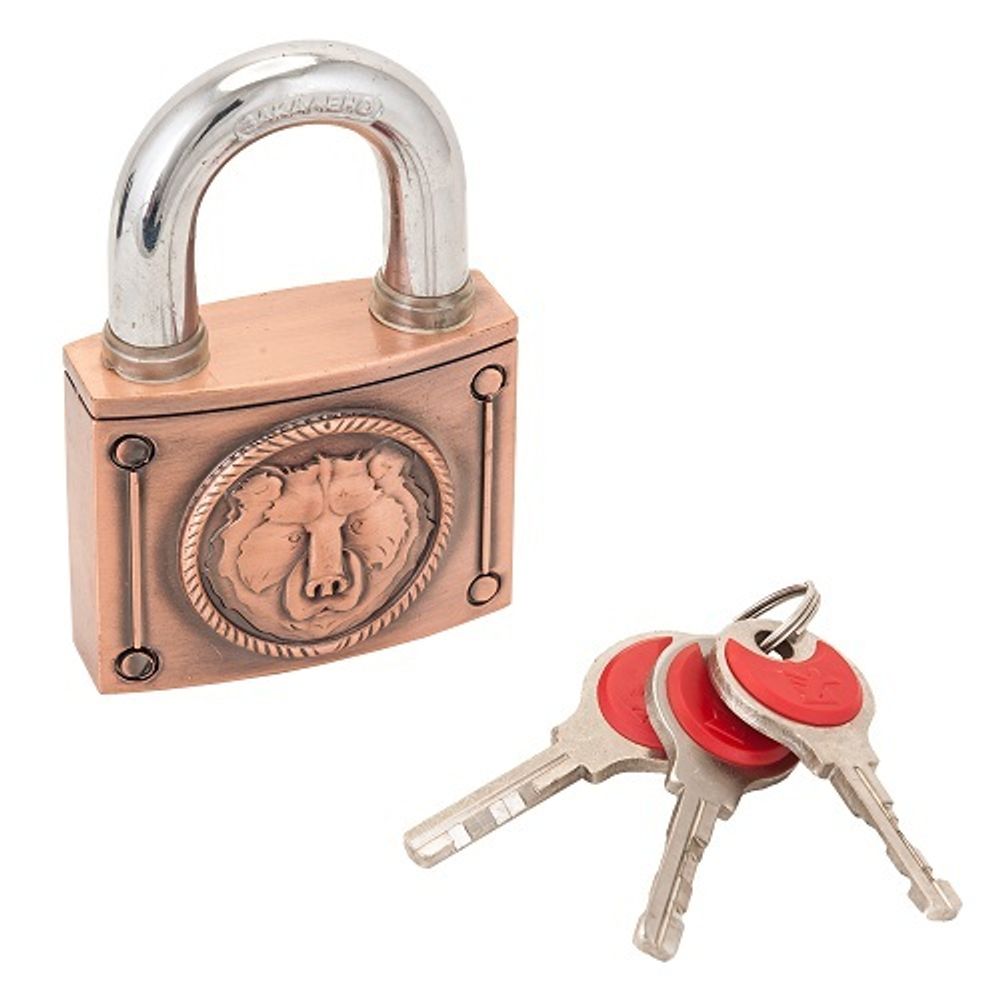 Замок навесной АВАНГАРД ВС2М-60 МЕДВЕДЬ Медь d11,5mm