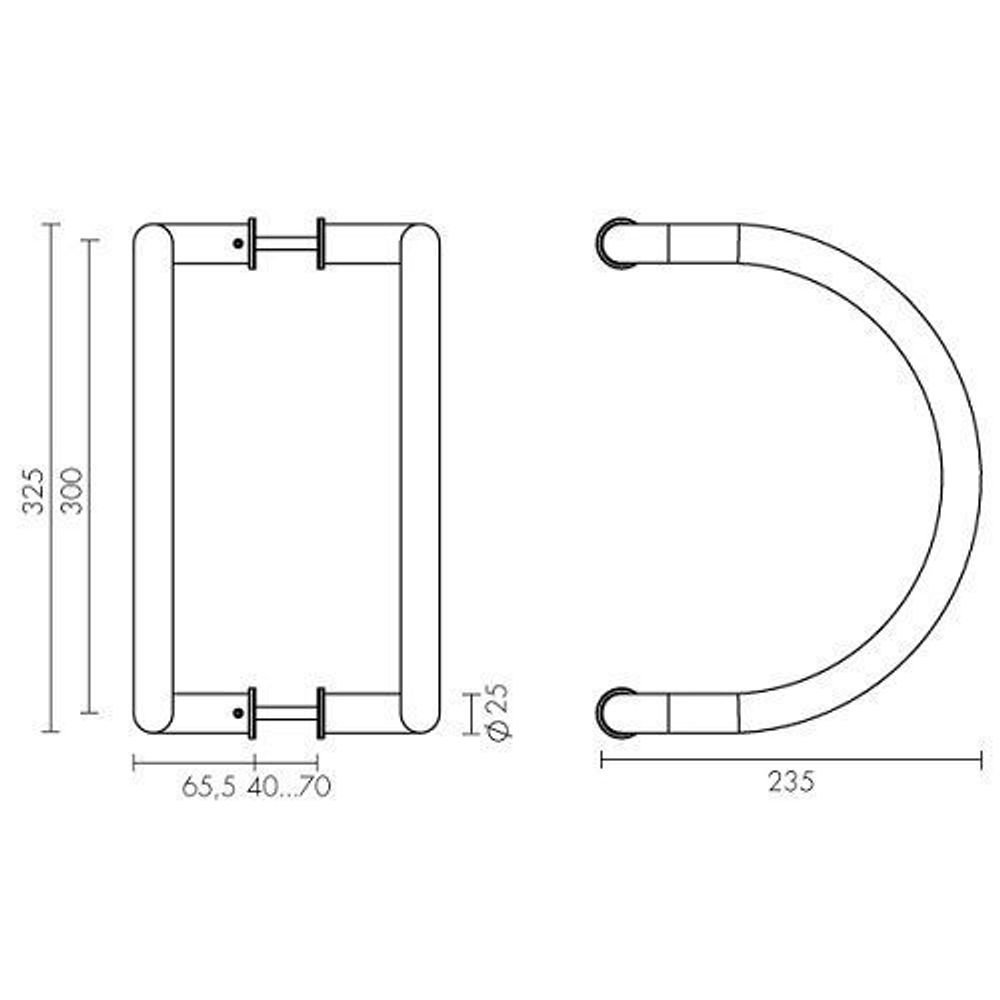Ручки-скобы APECS HC-925-25/300-INOX