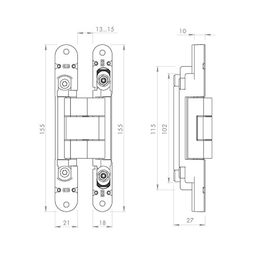 Петля скрытой установки ARMADILLO U3D2400.VPG (Kubica K2460) BL черный /48921/ (1шт)