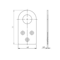 Пробой-ушко прямое КУНГУР 40х75 цинк (1 шт)