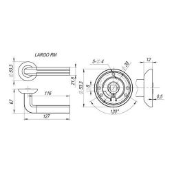 Ручка раздельная FUARO LARGO RM SN/CP-3 мат.никель/хром /27689/