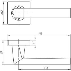 Ручка раздельная ARMADILLO CORSICA SQ003-21 MWSC-33 Итальянский тисненый /42873/