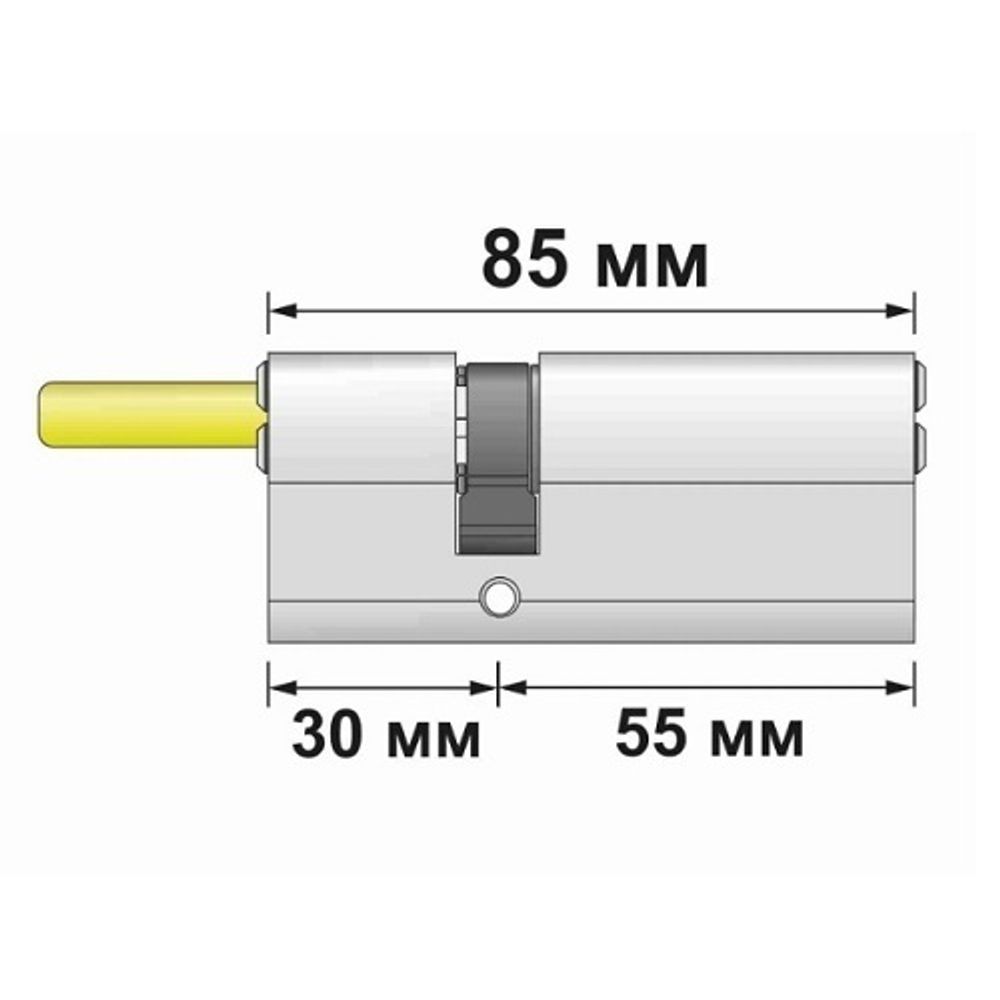 Цилиндровый механизм со штоком FUARO D-PRO507/85 (50+10+25) BL-24 черный 5кл. без верт. /49755/