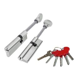 Цилиндровый механизм со штоком FUARO D-PRO507-8/90 mm (55+10+25) CP хром 5+1кл перекодир. /42683/