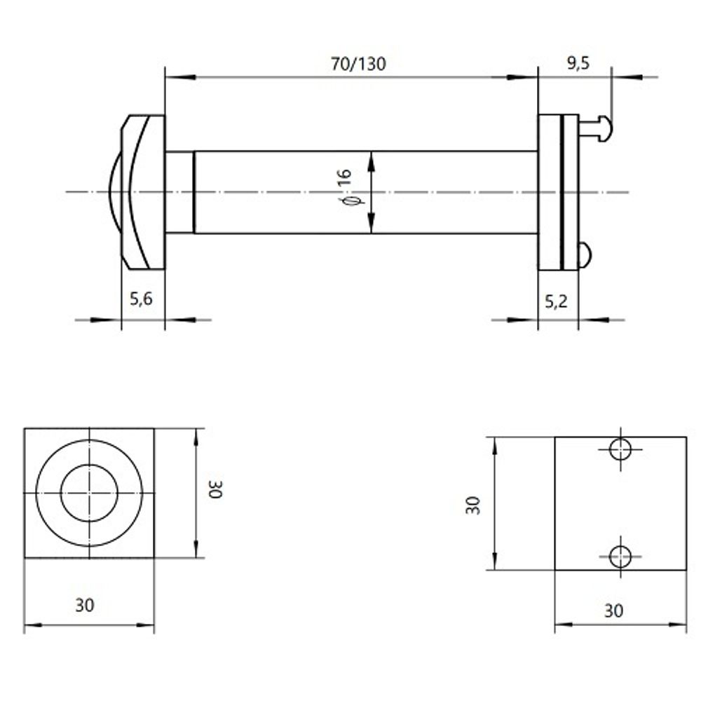 Глазок дверной APECS 1516/70-130 BLM