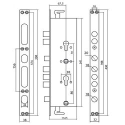Эскиз с размерами ML Корпус замка С887