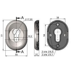 Накладка под цилиндр КРИТ-М Кл-11 Лб латунь блест. (1 шт)