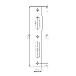 Ответная планка KALE KILIT для замков 154,155, 23NP,PB никель