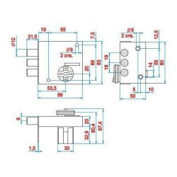 Замок накладной ЭЛЬБОР 1.04.51.5.КМА Кремень