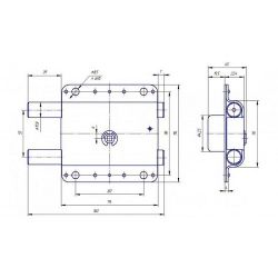 Замок накладной Поливектор-Барьер-Каре, Хром
