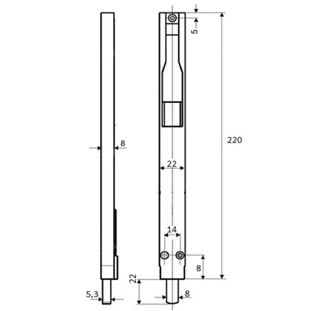 Шпингалет дверной WDP 8 мм белый Р