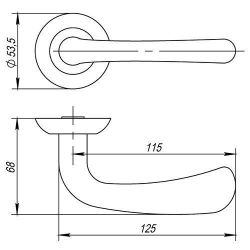 Ручка раздельная PUNTO SIMFONIA TL SG/GP-4 мат.золото/золото /33197/
