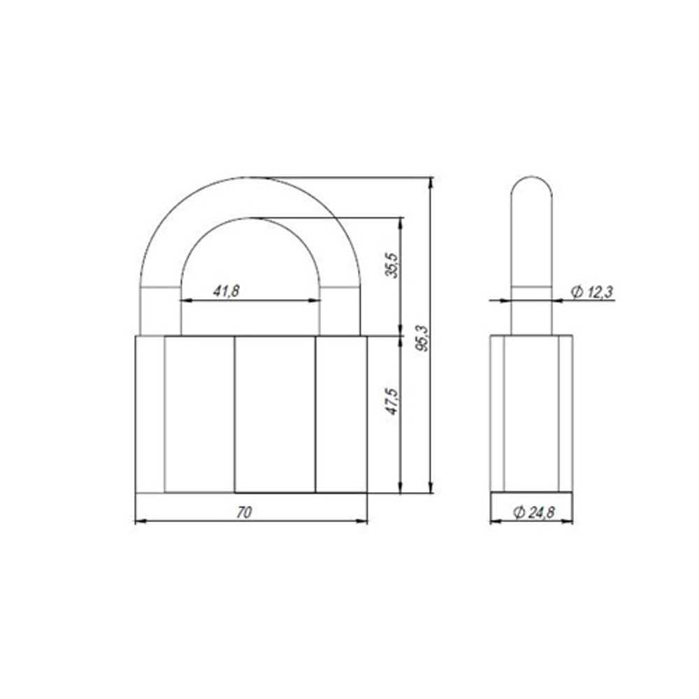 Замок навесной AJAX PD-40-80 (3 fin key) /42573/