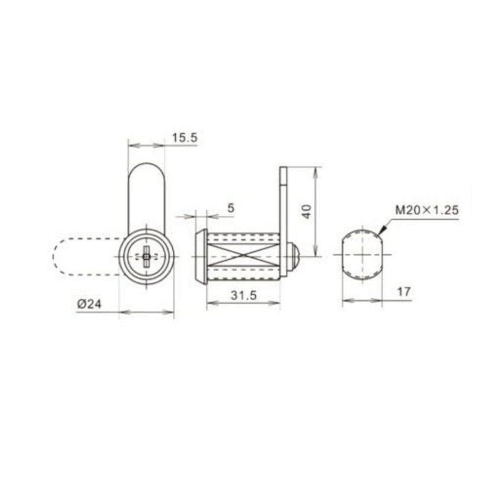 Замок почтовый EUROLOCK 4221C 32мм в откр. полож.ключ не вынем. 2 кл.