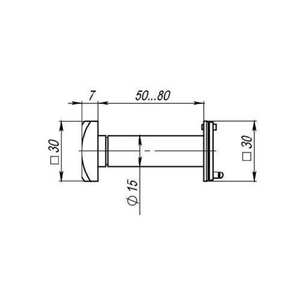 Глазок дверной VETTORE DV 204 square 50-90 CP хром