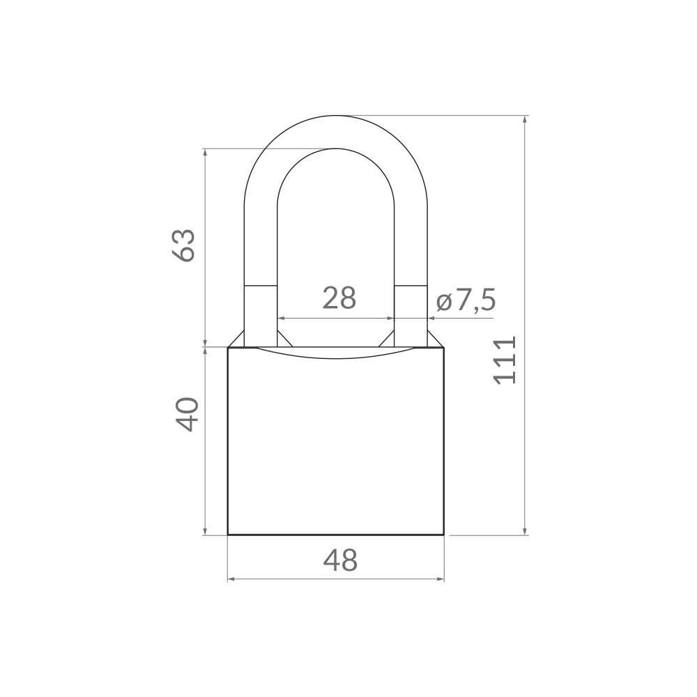 Замок навесной PUNTO PK-0150 3 кл. /59155/