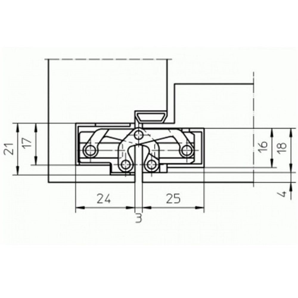 Петля скрытая TECTUS TE 205 3D до 40кг SIMONSWERK хром матовый