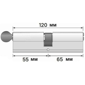 Цилиндровый механизм с вертушкой APECS SM-120 (55C/65)-C NI никель