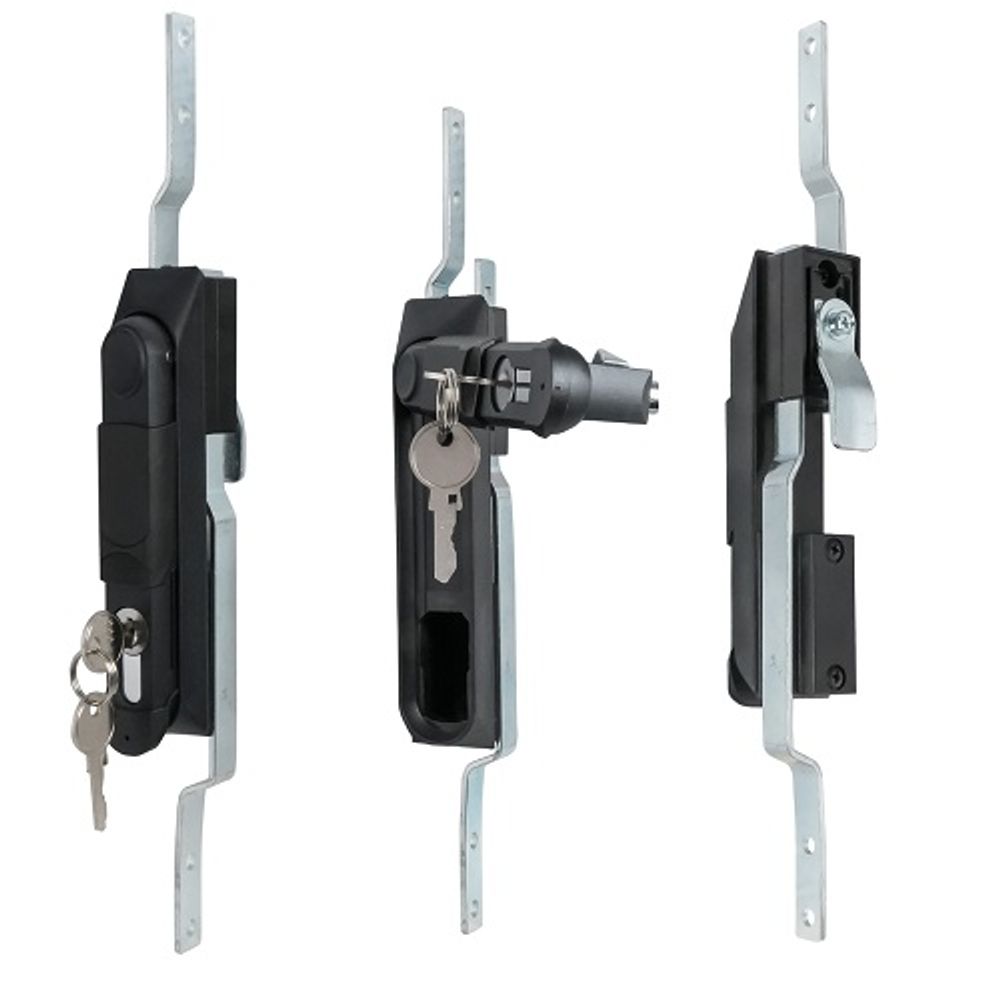 Замок мебельный MS-1848-3KA/P (ригель изогнутый на 8мм, мастер-ключ)