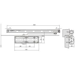 Доводчик дверной БУЛАТ PROFI ДД 802/3 AH-B (40-80кг) черный, морозостойкий, со скольз. тягой