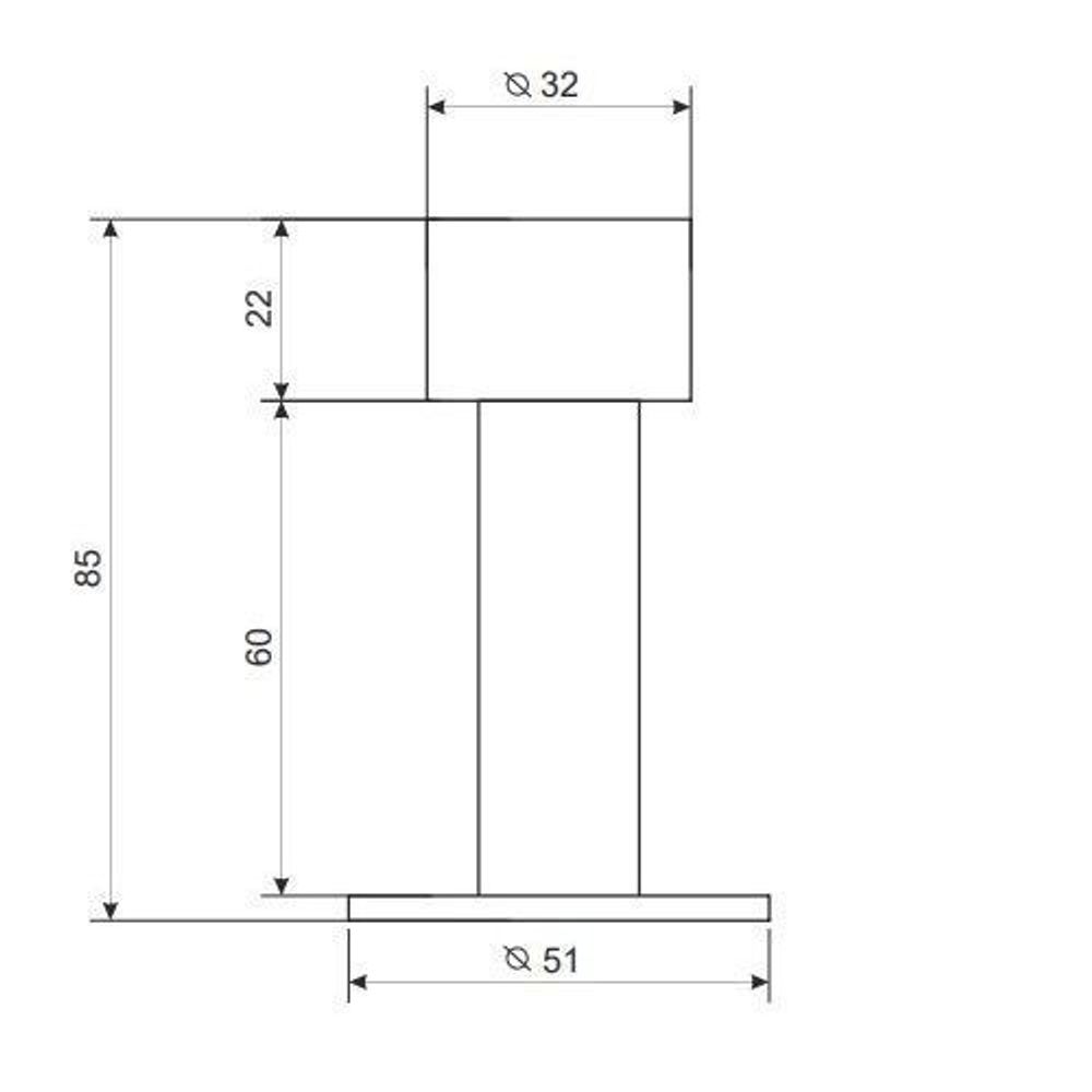 Высота дверного упора APECS DS-0009-INOX (85mm)