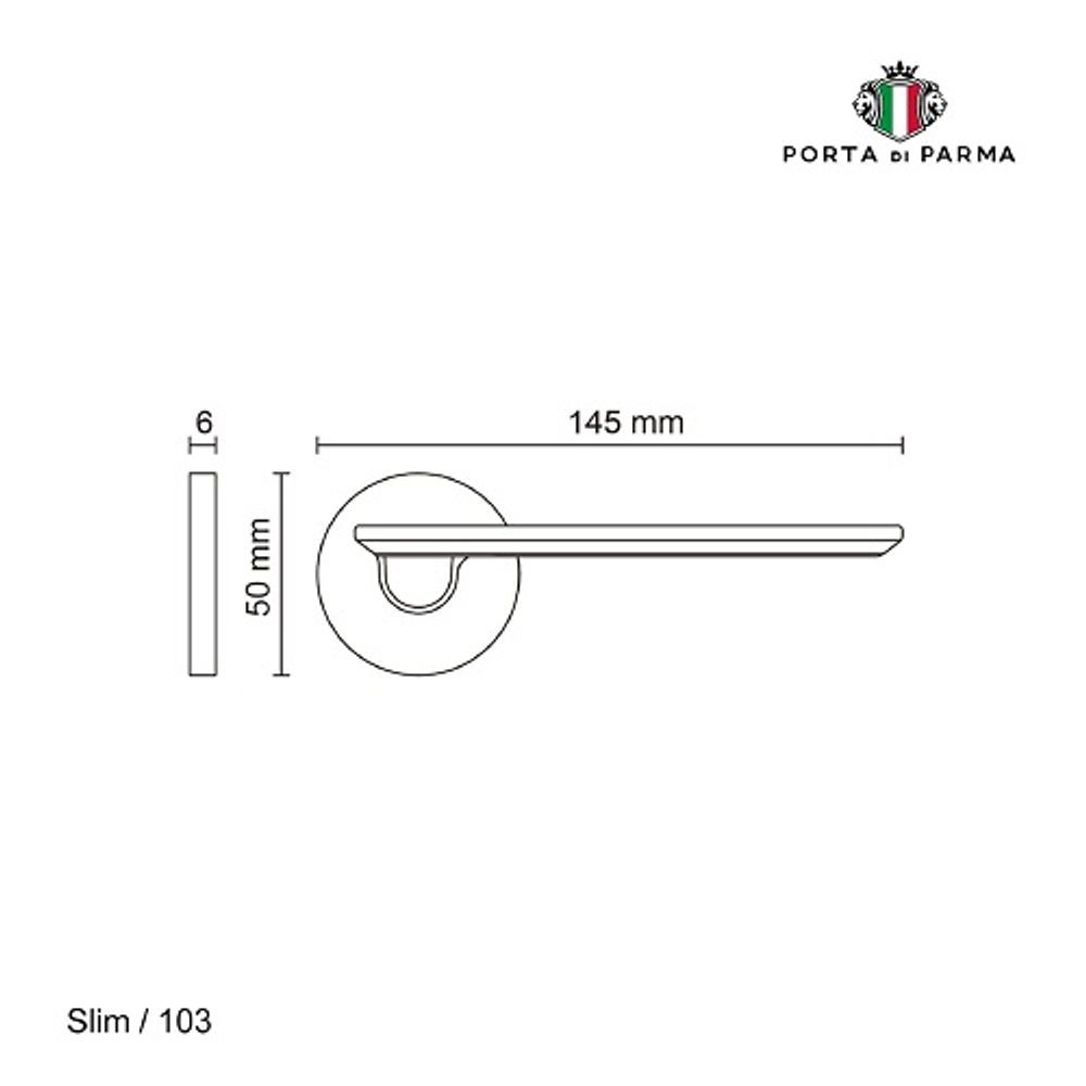 Ручка раздельная PORTA DI PARMA Slim SC матовый хром