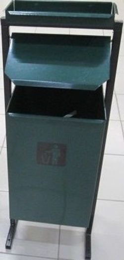 Урна квадратная с пепельницей (зеленая)