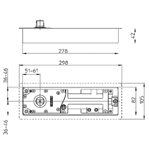 Доводчик напольный GEZE TS 500 N EN3, с фиксацией 90гр