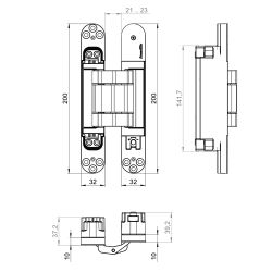 Петля скрытой установки ARMADILLO U3D2800.TG (Koblnez K2810) SC мат.хром /62387/ (1шт)