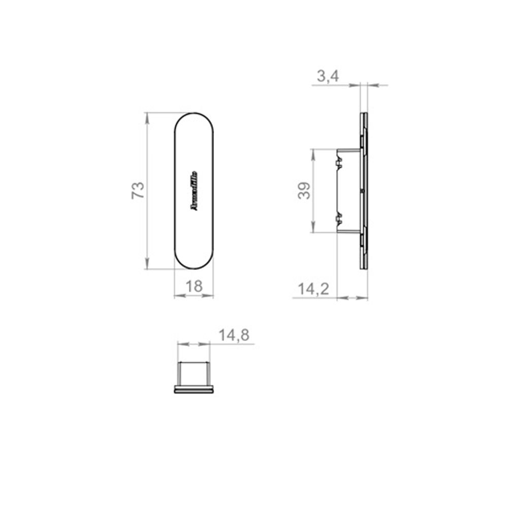 Ответная планка ARMADILLO GRAVITY.PUSH SP01.73.18 MWSC итал.тис. (для деревянных коробов) /61839/