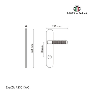 Ручка на планке PORTA DI PARMA Exa Zig WC CP хром