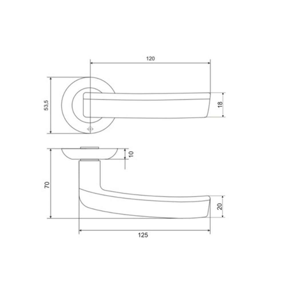 Ручка раздельная VETTORE R07.033 SN/CP мат.никель/хром