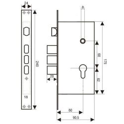 Замок врезной цилиндровый НТО ЛУЧ 632