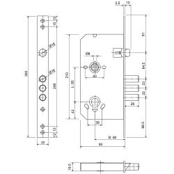 Замок врезной APECS Smart SL-252-60.85 CR хром