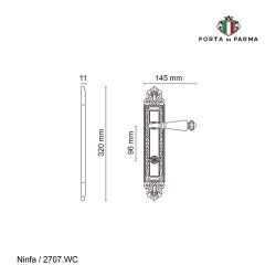 Ручка на планке PORTA DI PARMA Ninfa WC PVD золото