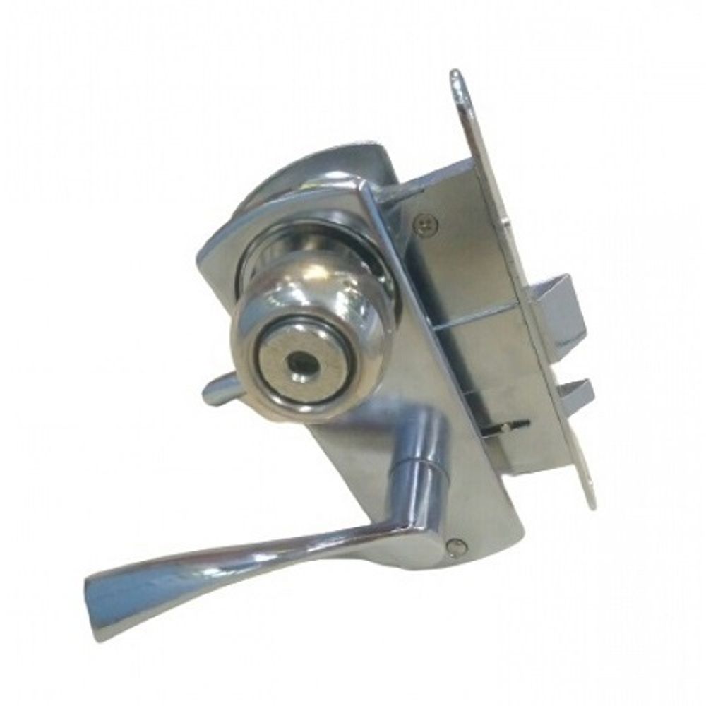 Замок врезной с ручками ЗВАД 1-10М Хром (Левый)