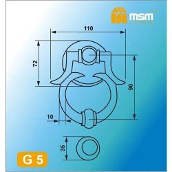 Дверной молоточек MSM G7 BK/PB черный/пол.латунь