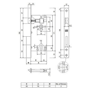 Замок под цилиндр AGB Grand, хром,22мм