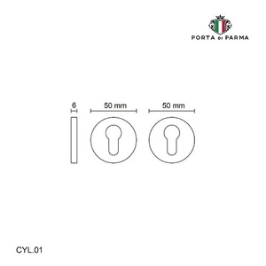 Накладка под цилиндр PORTA DI PARMA CYL.01.02 SC матовый хром
