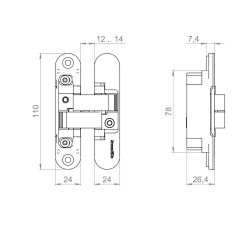 Петля скрытой установки ARMADILLO U3D1500.VPG (ANSELMI AN 150) BL черный /62491/ (1шт)