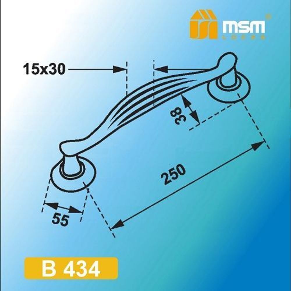 Ручка-скоба MSM B434 PB пол.латунь