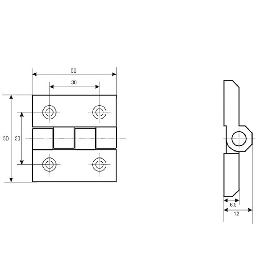 Петля 082 С 50x50 хром