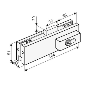 Замок угловой NOTEDO FS-L10 SSS (AISI 304) для стеклянных дверей толщиной 10-12 мм