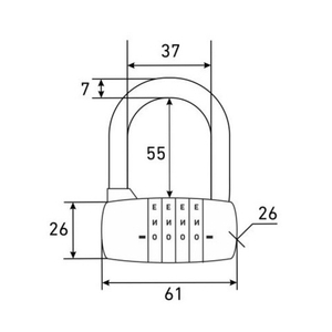 Замок навесной кодовый БУЛАТ ВС 604Б-01 d7mm