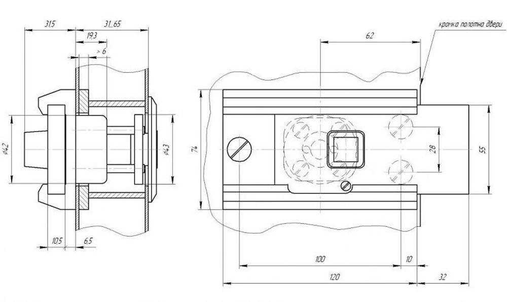 Замок накладной Поливектор-Барьер-2Р ключ 108 мм