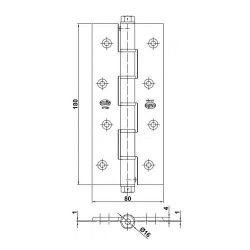 Петля пружинная одинарная Amig 3034-180*80*4 (золото) (1 шт)