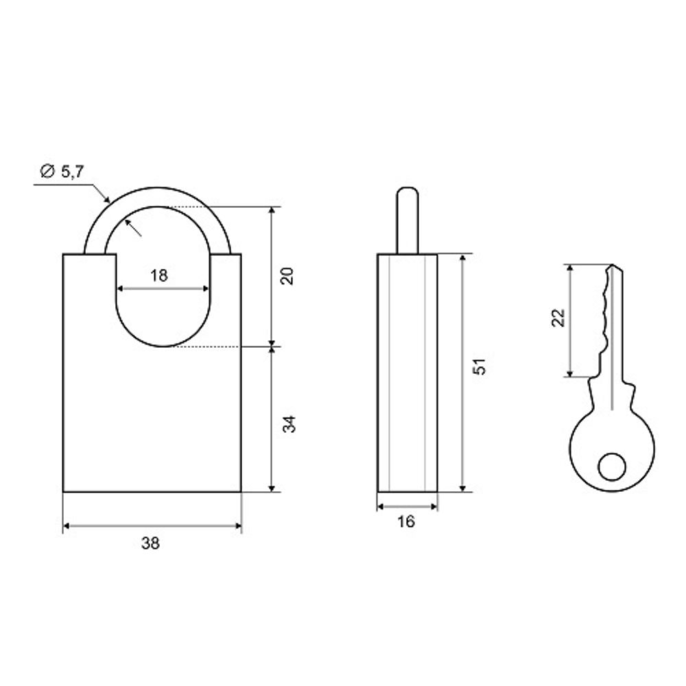 Замок навесной PALLADIUM 507F-40