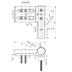 Петля дверная WDP 40600 120кг аналог DHN белая (1 шт)