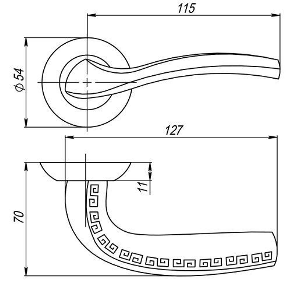 Ручка раздельная PUNTO GERION TL ABG-6 зеленая бронза /34773/